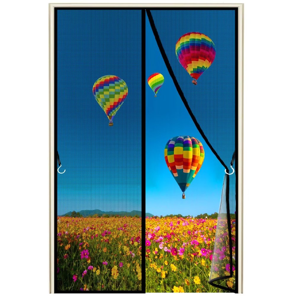 Magnetic Insect Screen Door Curtain, 150 x 230 cm, Black