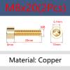 ORANXIN M8 x 20 mm Copper Hex Socket Head Cap Screws, 2 Pieces view 2
