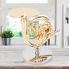 Miniature French Horn Replica Ornament with Shiny Finish and Base view 2