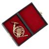 Miniature French Horn Replica Ornament with Shiny Finish and Base view 3