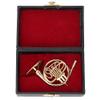 Miniature French Horn Replica Ornament with Shiny Finish and Base view 4