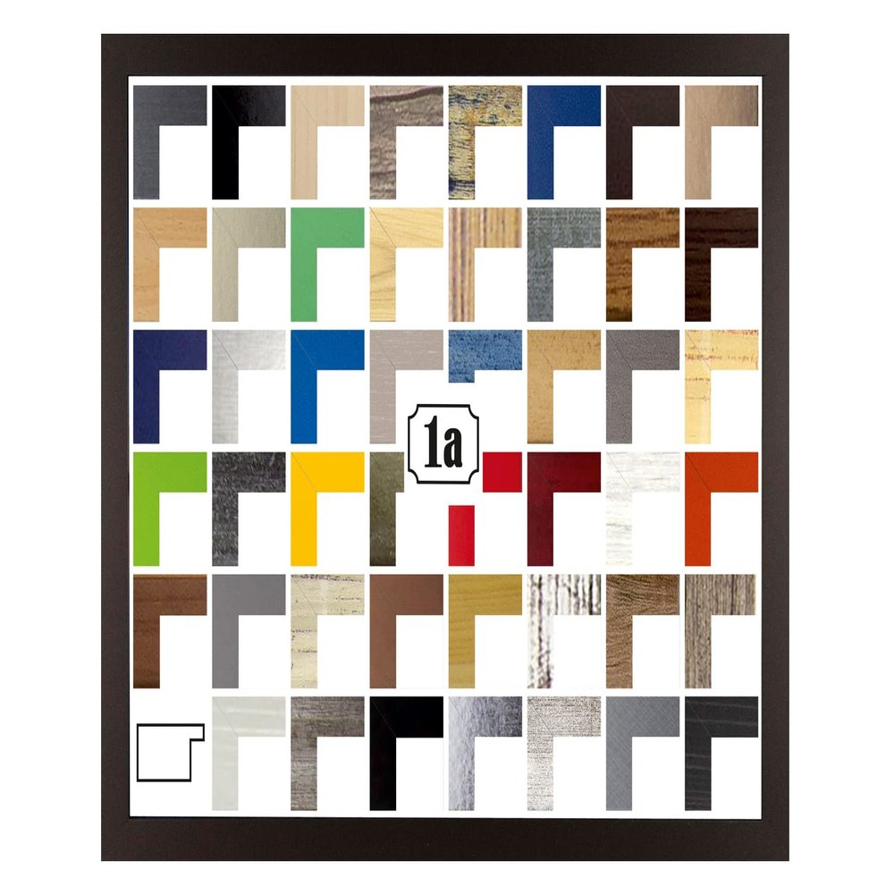 Multicolore Poster and Puzzle Frame 49 x 68 cm, Dark Brown, White Backing
