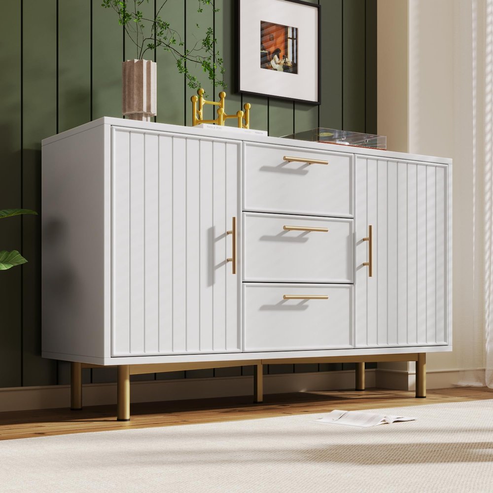 IDEASY White Sideboard with 3 Drawers and 2 Doors