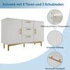 IDEASY White Sideboard with 3 Drawers and 2 Doors view 3