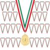GeeRic 30-Piece Medal Ribbon Lanyards with Snaps, Striped view 1