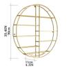 Round Wall-Mounted Wine Rack with Wine Glass Holder, Gold view 2