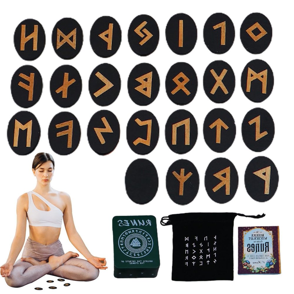 Rune Set with Guidebook and Storage Bag