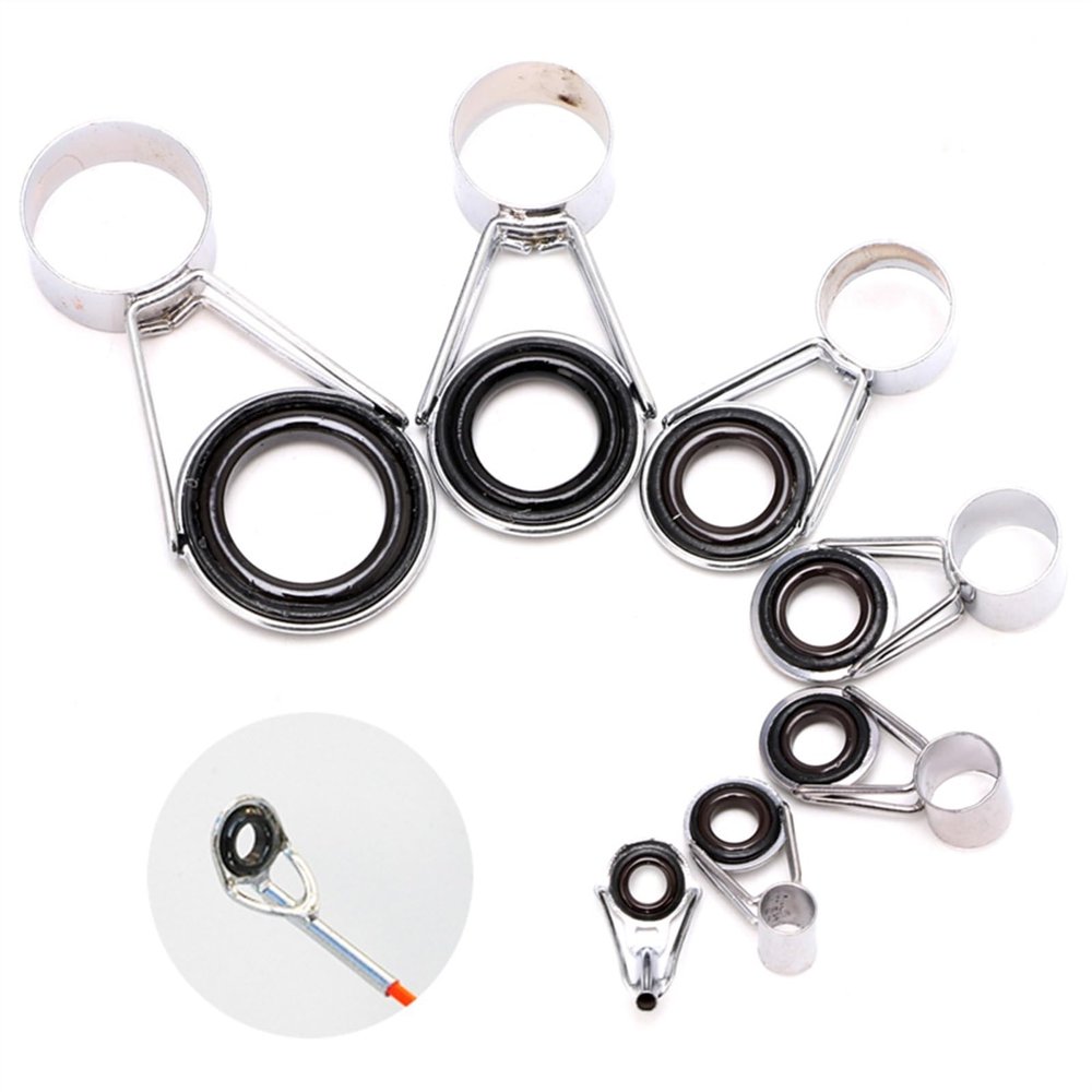 7-Piece Mixed-Size Telescopic Fishing Rod Guide Top Ring Set