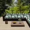 Morbuy Seat Cushion Covers for Rattan Furniture, Waterproof, 50 x 45 x 10 cm, Dark Green Palm Leaves view 1