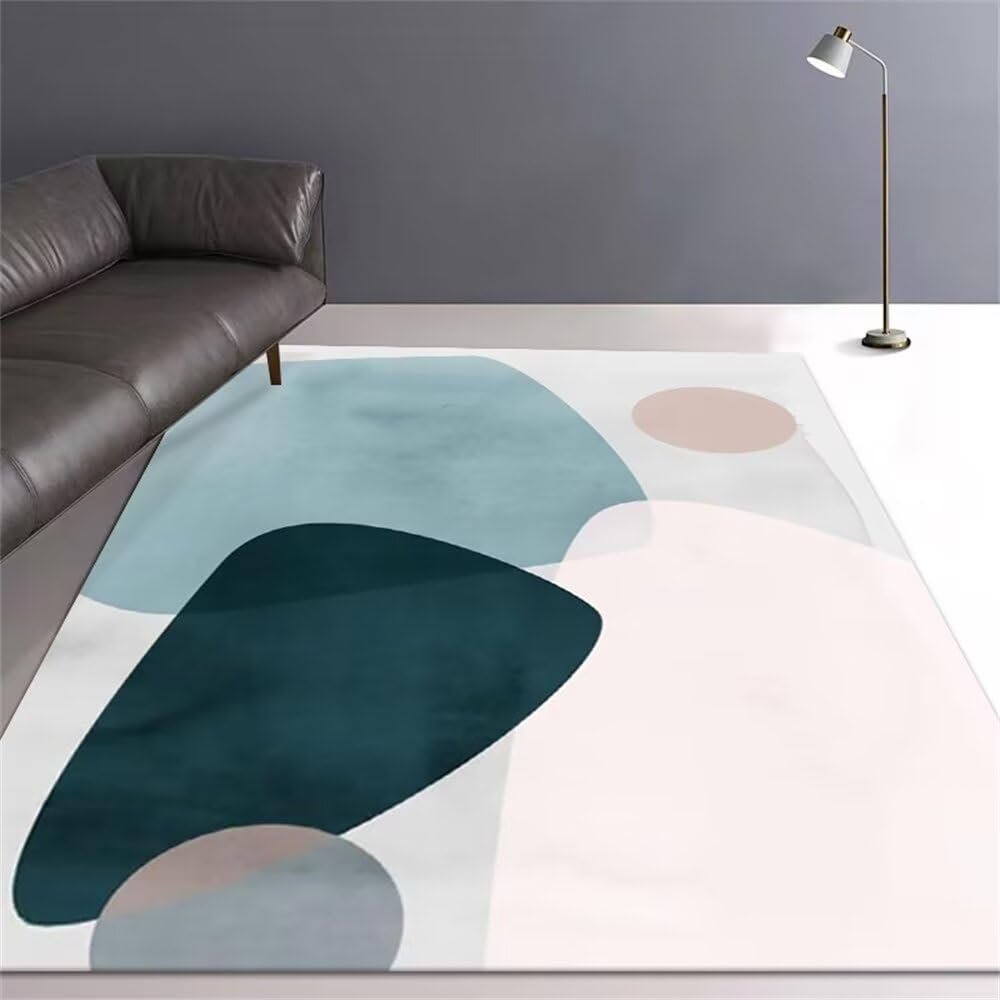 RUGMRZ Modern Washable Non-Slip Living Room Rug, 100 x 160 cm