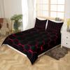 Kids Red and Black Honeycomb Geometric Duvet Cover Set 220 x 240 cm with 2 Pillowcases view 2