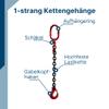 SHT Grade 8 Single-Leg Chain Sling, 16 mm, Shortening Hook, 8,000 kg, 3 m view 2