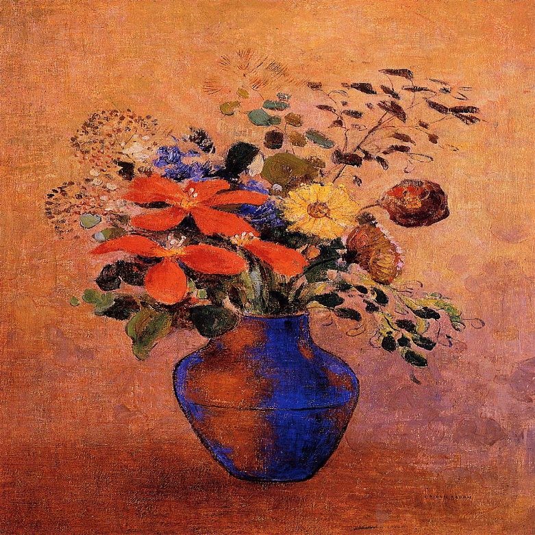 DTAUPREB DIY Paint by Numbers Kit, Vase with Flowers, Odilon Redon