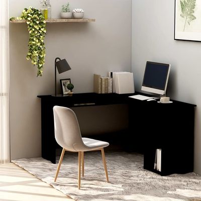 L-Shaped Corner Desk, 120 x 140 x 75 cm, Black