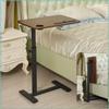 WJFLUCK Rolling Overbed Table, Height-Adjustable Pneumatic Laptop Desk, Walnut view 1