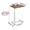 WJFLUCK Rolling Overbed Table, Height-Adjustable Pneumatic Laptop Desk, Walnut view 2