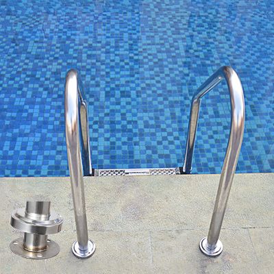 BomDog Pool Handrail, 2-Step Stainless Steel 304 Safety Handrail with Non-Slip Tread
