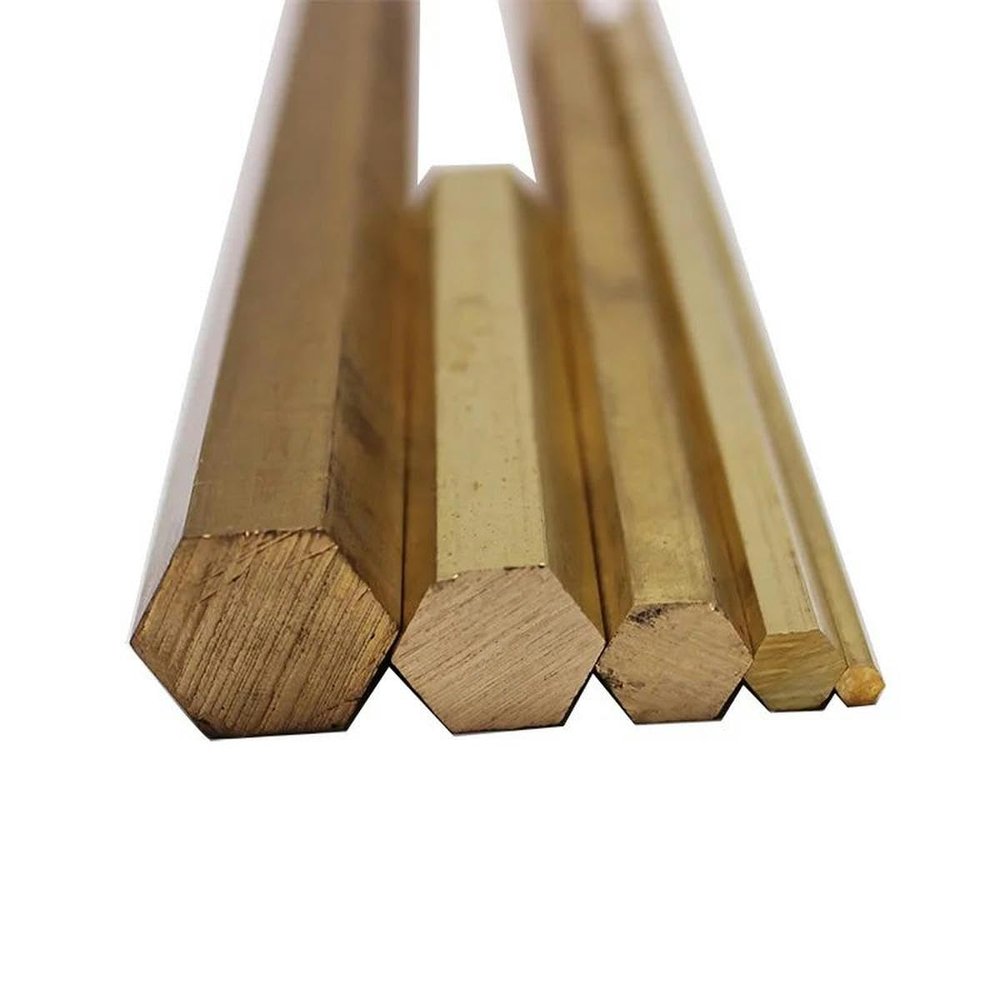 Brass Hexagonal Bar, 3–65 mm Hex, 500 mm Long, 1 Pc., 3 mm