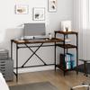 Office Desk with Shelves, Smoked Oak, 135 x 50 x 90 cm view 1