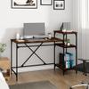 Office Desk with Shelves, Smoked Oak, 135 x 50 x 90 cm view 4
