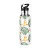 Straw Water Bottle, Leakproof, Tropical Frog & Palm Leaves, Vacuum-Insulated, 600 ml view 1