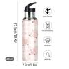 Water Bottle with Straw, Leakproof, Pink Pig Hearts, Vacuum-Insulated, 600 ml view 2