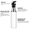 Straw Water Bottle, Leakproof Vacuum-Insulated Sports Bottle, Baseball White Ball, 600 ml view 3