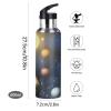 Leakproof Insulated Water Bottle with Straw, Galaxy Planets, 600 ml view 2