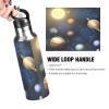 Leakproof Insulated Water Bottle with Straw, Galaxy Planets, 600 ml view 4