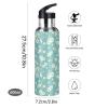 Straw Water Bottle, Leakproof, Daisy, Vacuum-Insulated, 600 ml view 2