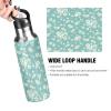 Straw Water Bottle, Leakproof, Daisy, Vacuum-Insulated, 600 ml view 4