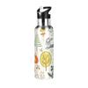 Leakproof Straw Water Bottle, Vacuum-Insulated, Cute Fox and Giraffe Leaves, 600 mL view 1