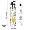 Leakproof Straw Water Bottle, Vacuum-Insulated, Cute Fox and Giraffe Leaves, 600 mL view 2