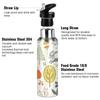 Leakproof Straw Water Bottle, Vacuum-Insulated, Cute Fox and Giraffe Leaves, 600 mL view 3