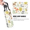 Leakproof Straw Water Bottle, Vacuum-Insulated, Cute Fox and Giraffe Leaves, 600 mL view 4