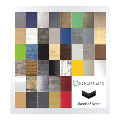 Skane MDF Frame for 56 x 71 cm Picture, White Wood Grain, with Acrylic Glass