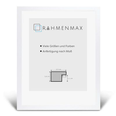 RahmenMax Skane Puzzle, Picture and Poster Frame 50.8 x 61 cm for US and UK Formats, White High-Gloss with Clear Acrylic Glass