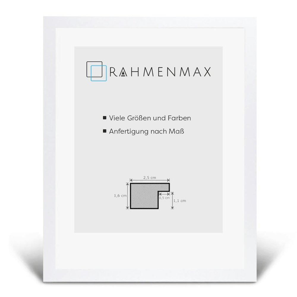 RahmenMax Skane Puzzle, Picture and Poster Frame 50.8 x 61 cm for US and UK Formats, White High-Gloss with Clear Acrylic Glass