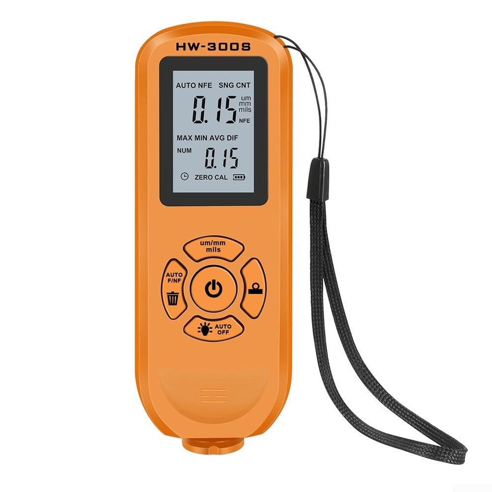 Digital Coating Thickness Gauge, 0–2000 µm, Orange
