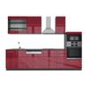Vicco Fame-Line Kitchen Unit, Bordeaux High-Gloss/Anthracite, 300 cm view 1