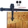 Black Sliding Door Hardware Set with Anti-Jump Wheel Blocks, Long-Lasting view 2