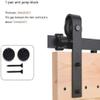 Black Sliding Door Hardware Set with Anti-Jump Wheel Blocks, Long-Lasting view 3