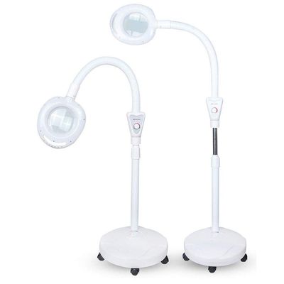 Floor Lamp with 16× Magnifying Glass and Bright Light, Height-Adjustable