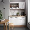 Vicco R-Line Single Kitchen, White High-Gloss/Goldkraft Oak, 140 cm view 2