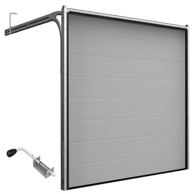 DoorHan Sectional Garage Door with Bolt | DIY Assembly | Choose Your Size | 5 Colors (RAL 9006 Silver, 2375 mm W x 2280 mm H)