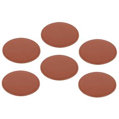 Hoement Set of 6 Non-Slip, Heat-Resistant PU Leather Coasters