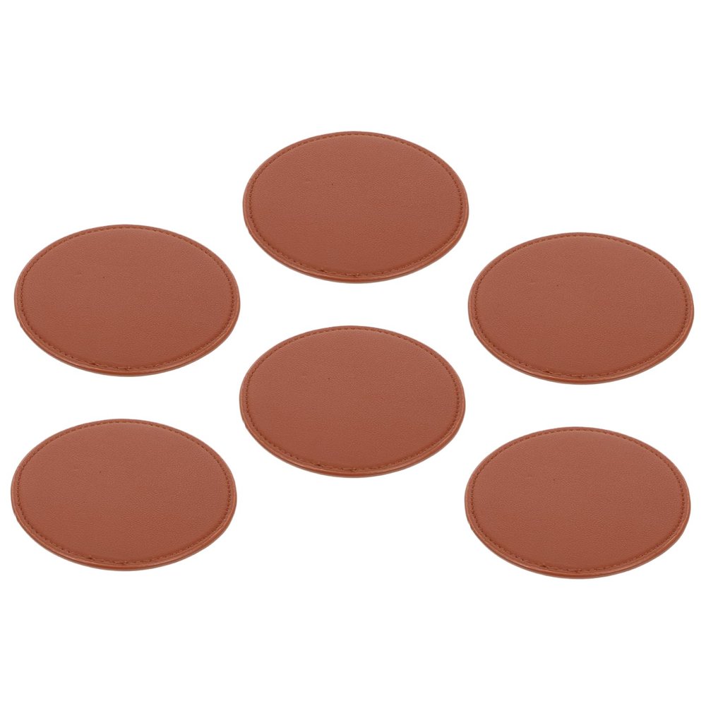 Hoement Set of 6 Non-Slip, Heat-Resistant PU Leather Coasters