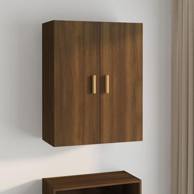Brown Oak Wall Cabinet, 69.5 x 34 x 90 cm