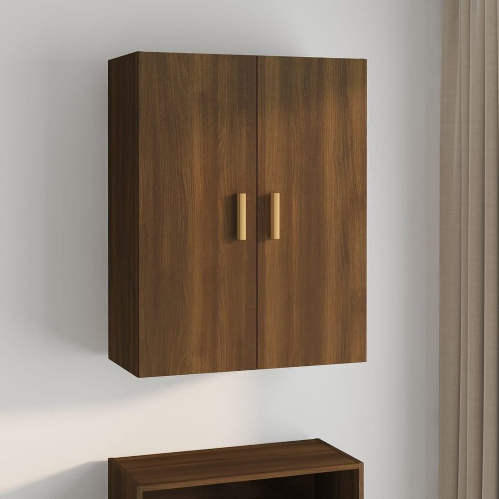 Brown Oak Wall Cabinet, 69.5 x 34 x 90 cm