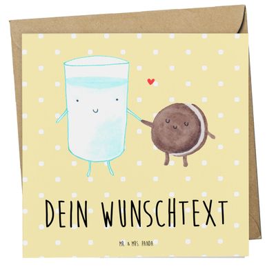 Mr. & Mrs. Panda Personalized Postcard, Milk & Cookie